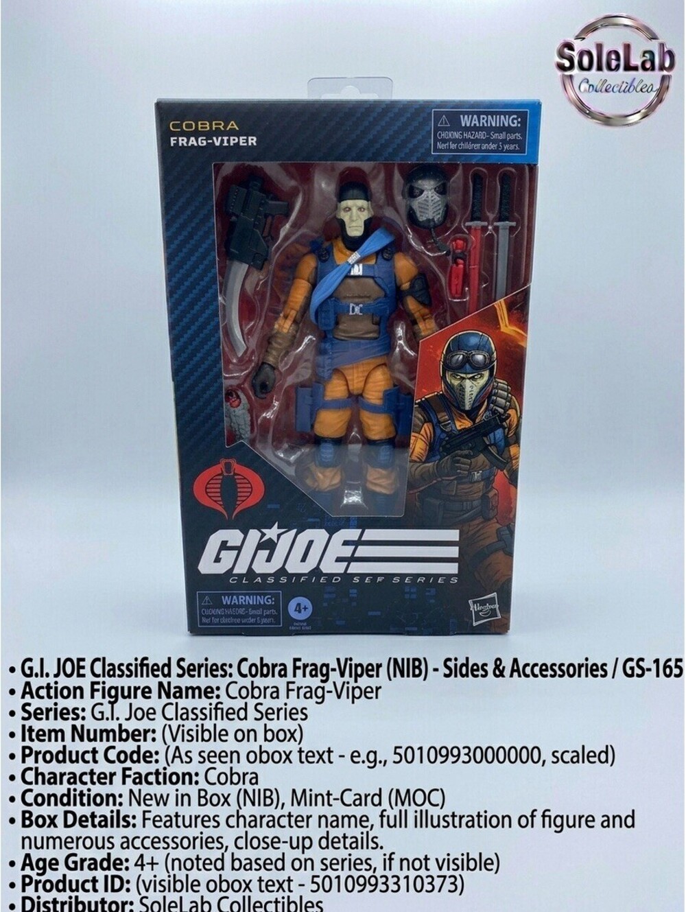 G.I. Joe Classified Series #153 Cobra Frag-Viper 6” Figure New Sealed NIB